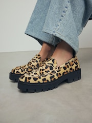Leopard Forever Comfort® Leather Chunky Loafers - Image 1 of 7