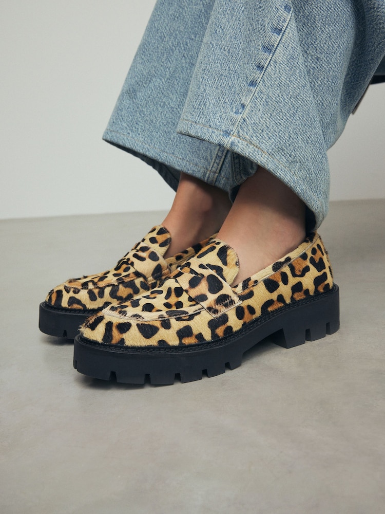 Leopard Forever Comfort® Leather Chunky Loafers - Image 1 of 7