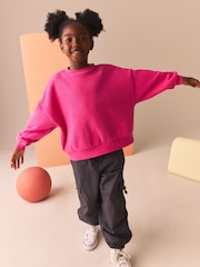 Pink - Gemütliches, geripptes Oversize-Sweatshirt (3 – 16 Jahre) - Bild 2 von 8