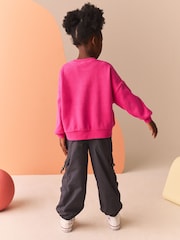 Pink - Gemütliches, geripptes Oversize-Sweatshirt (3 – 16 Jahre) - Bild 3 von 8