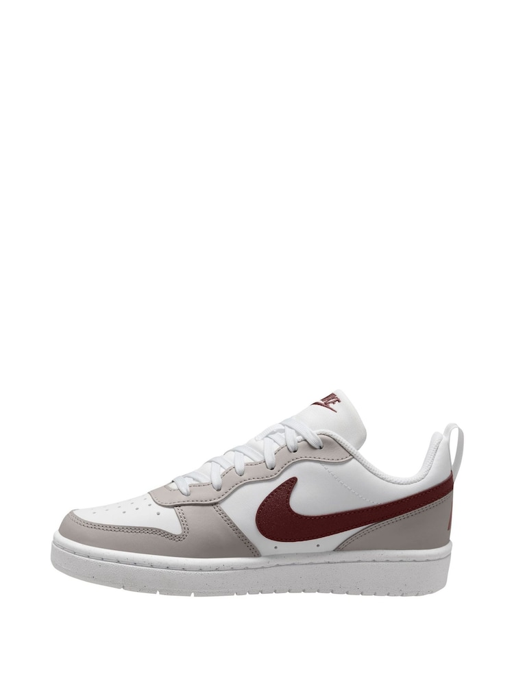 Nike Grey/White Youth Court Borough Recraft Trainers - Image 2 of 4