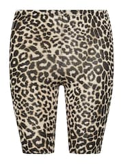 Yours Curve Black Limited Leopard Print Cycle Shorts - Image 5 of 5
