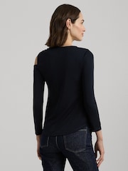 Lauren Ralph Lauren Navy Harlee Shoulder Detail Top - Image 3 of 8