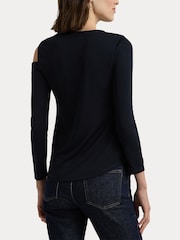 Lauren Ralph Lauren Navy Harlee Shoulder Detail Top - Image 5 of 8