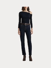 Lauren Ralph Lauren Navy Harlee Shoulder Detail Top - Image 7 of 8
