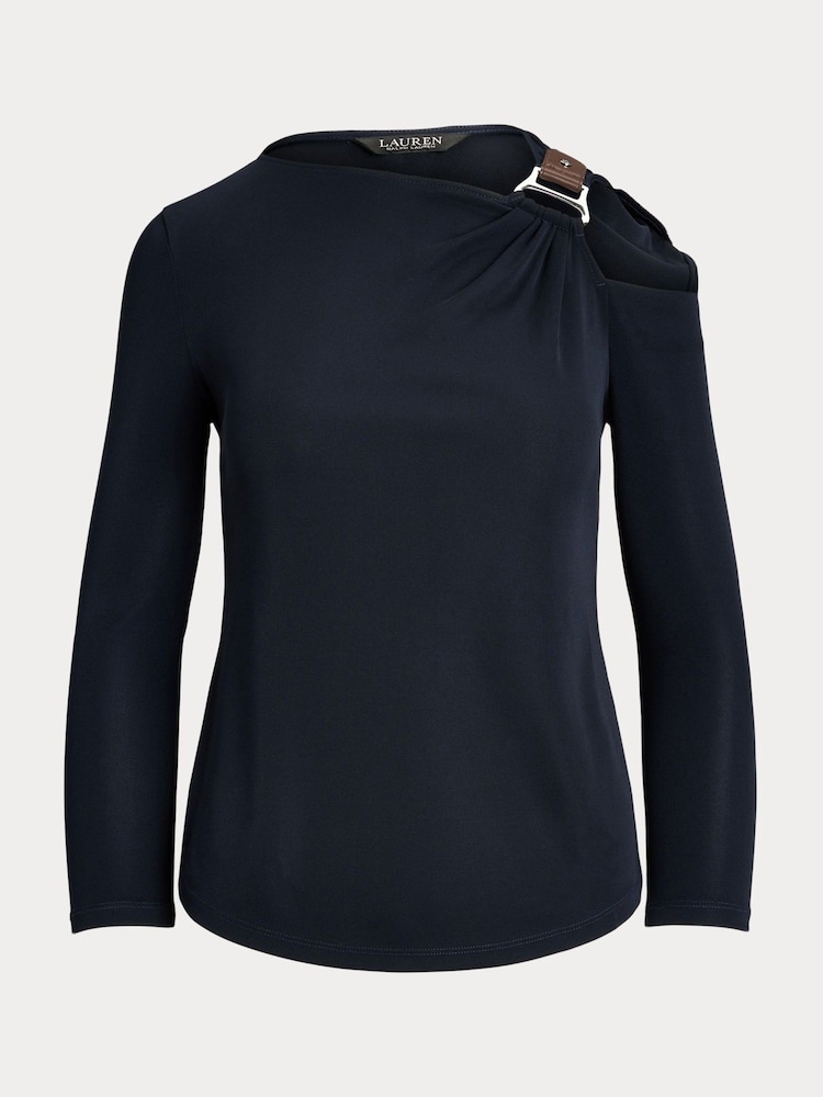 Lauren Ralph Lauren Navy Harlee Shoulder Detail Top - Image 8 of 8