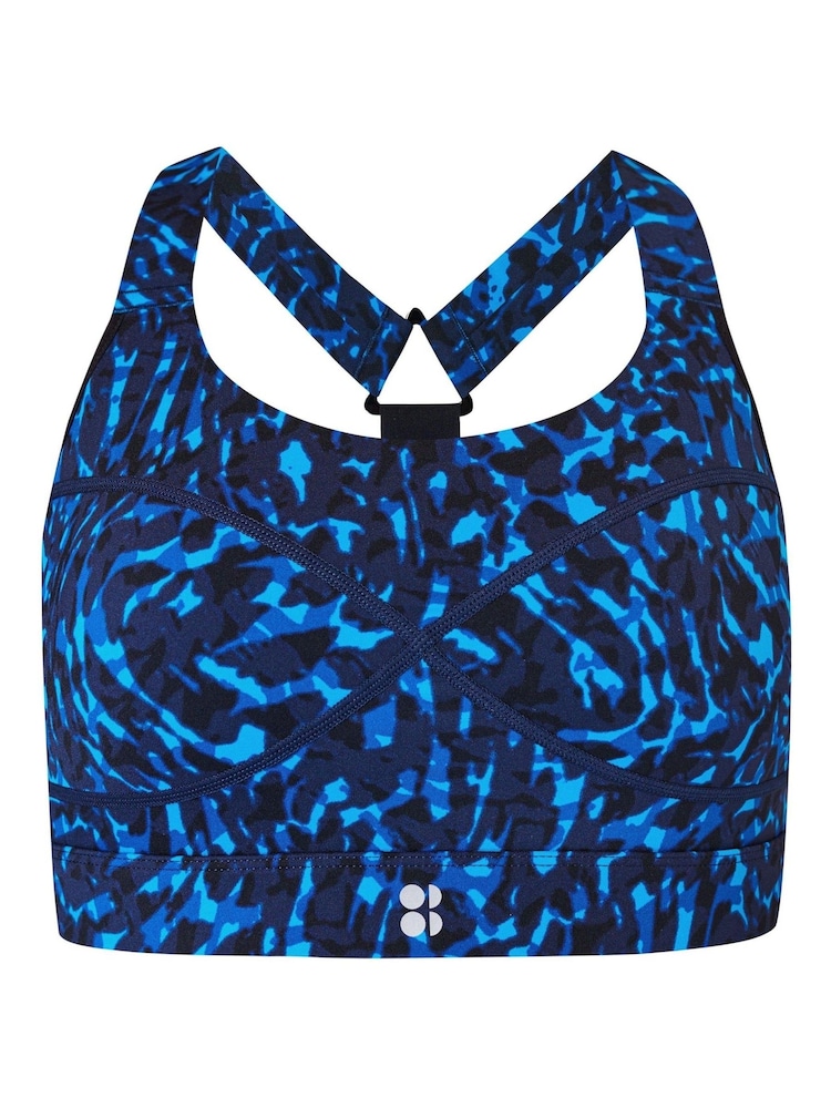 Sweaty Betty Blue Animal Swirl Print Medium Power Support Sports Bra - Image 6 of 6