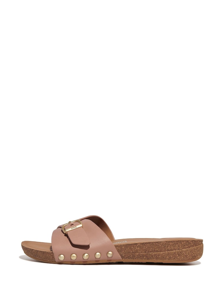Fitflop IQushion Adjustable Buckle Leather Slides - Image 1 of 2