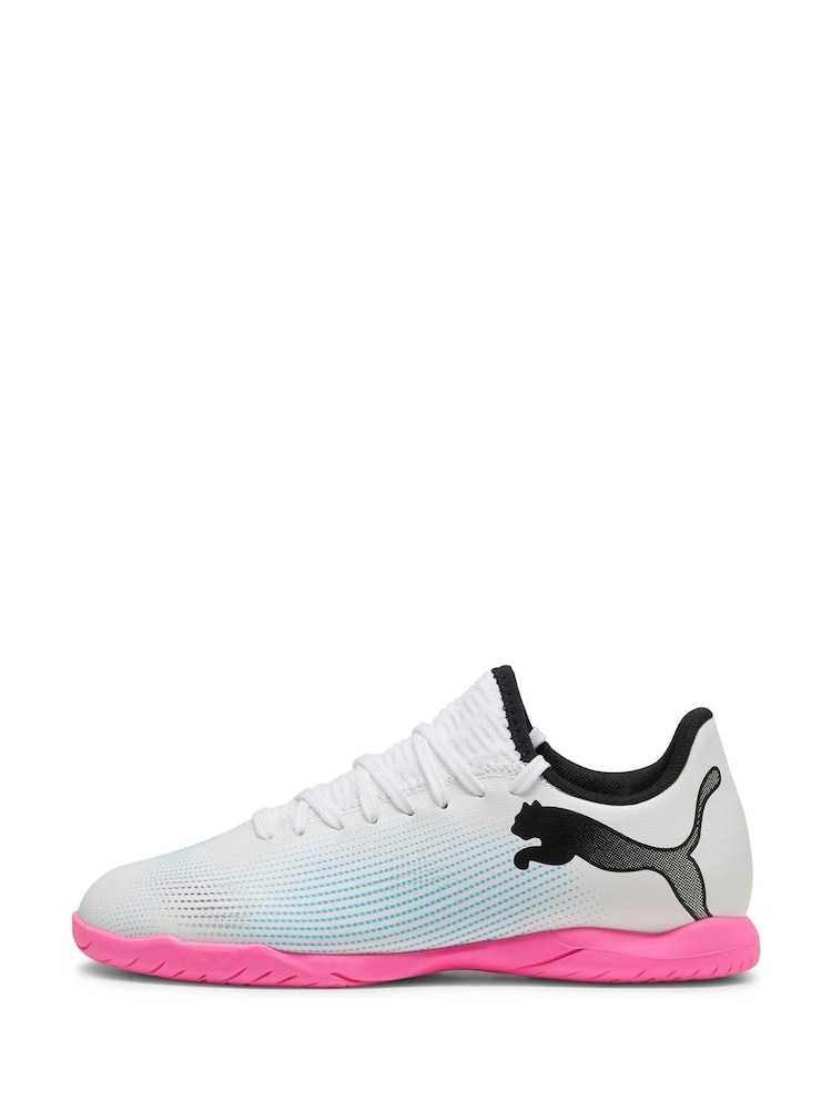 Puma White Unisex Kids Future 7 Play It Football Boots - Image 2 of 6