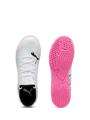 Puma White Unisex Kids Future 7 Play It Football Boots - Image 4 of 6