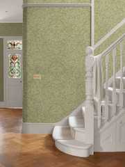 Graham & Brown Green Salix Leaves Wallpaper Sample - Image 1 of 3