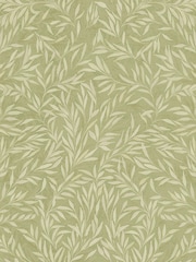 Graham & Brown Green Salix Leaves Wallpaper Sample - Image 2 of 3