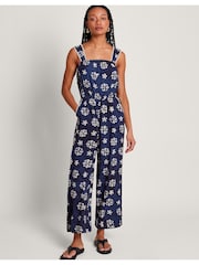 Monsoon Blue Loreta Batik Print Jumpsuit - Image 1 of 5