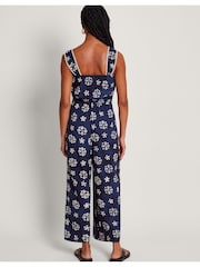 Monsoon Blue Loreta Batik Print Jumpsuit - Image 3 of 5