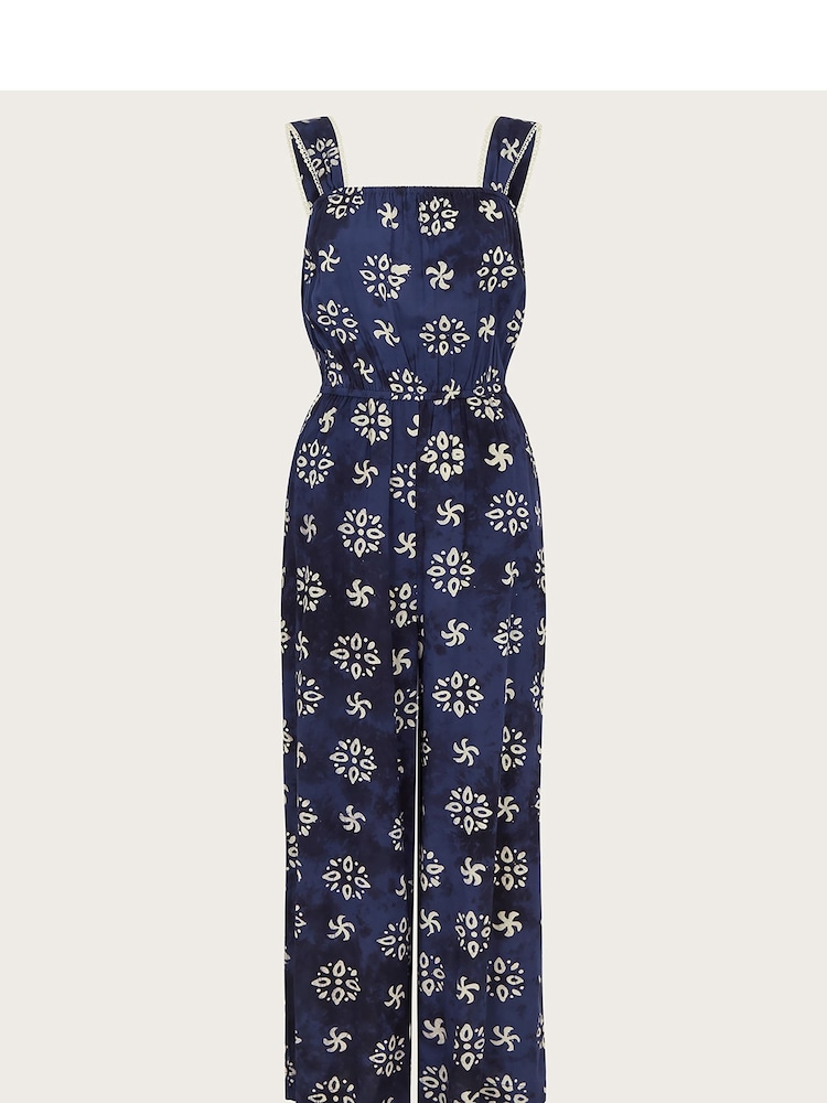 Monsoon Blue Loreta Batik Print Jumpsuit - Image 5 of 5