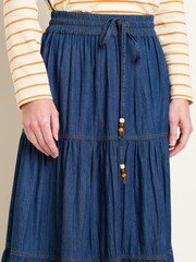 Brakeburn Blue Denim 100% Cotton Maxi Skirt - Image 3 of 5