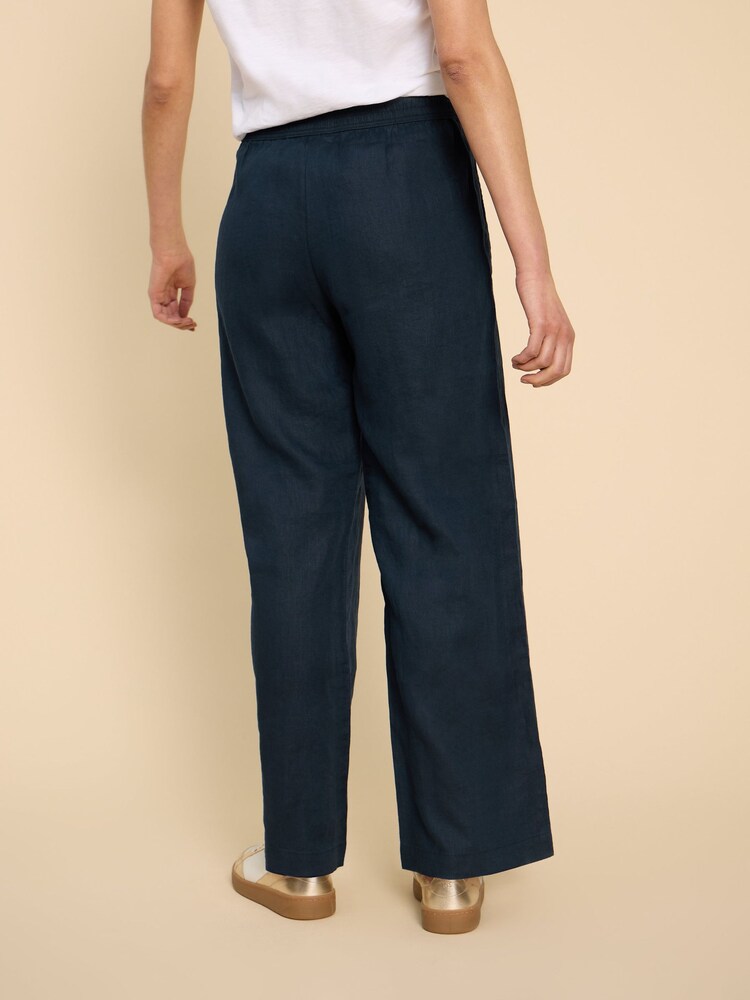 White Stuff Blue Belle 100% Linen Blend Wide Trousers - Image 2 of 7