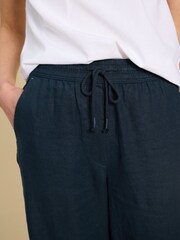 White Stuff Blue Belle 100% Linen Blend Wide Trousers - Image 4 of 7