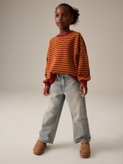Red/Green Stripe Oversized Cosy Rib Sweatshirt (3-16yrs) - Image 2 of 8