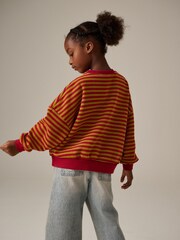 Red/Green Stripe Oversized Cosy Rib Sweatshirt (3-16yrs) - Image 3 of 8