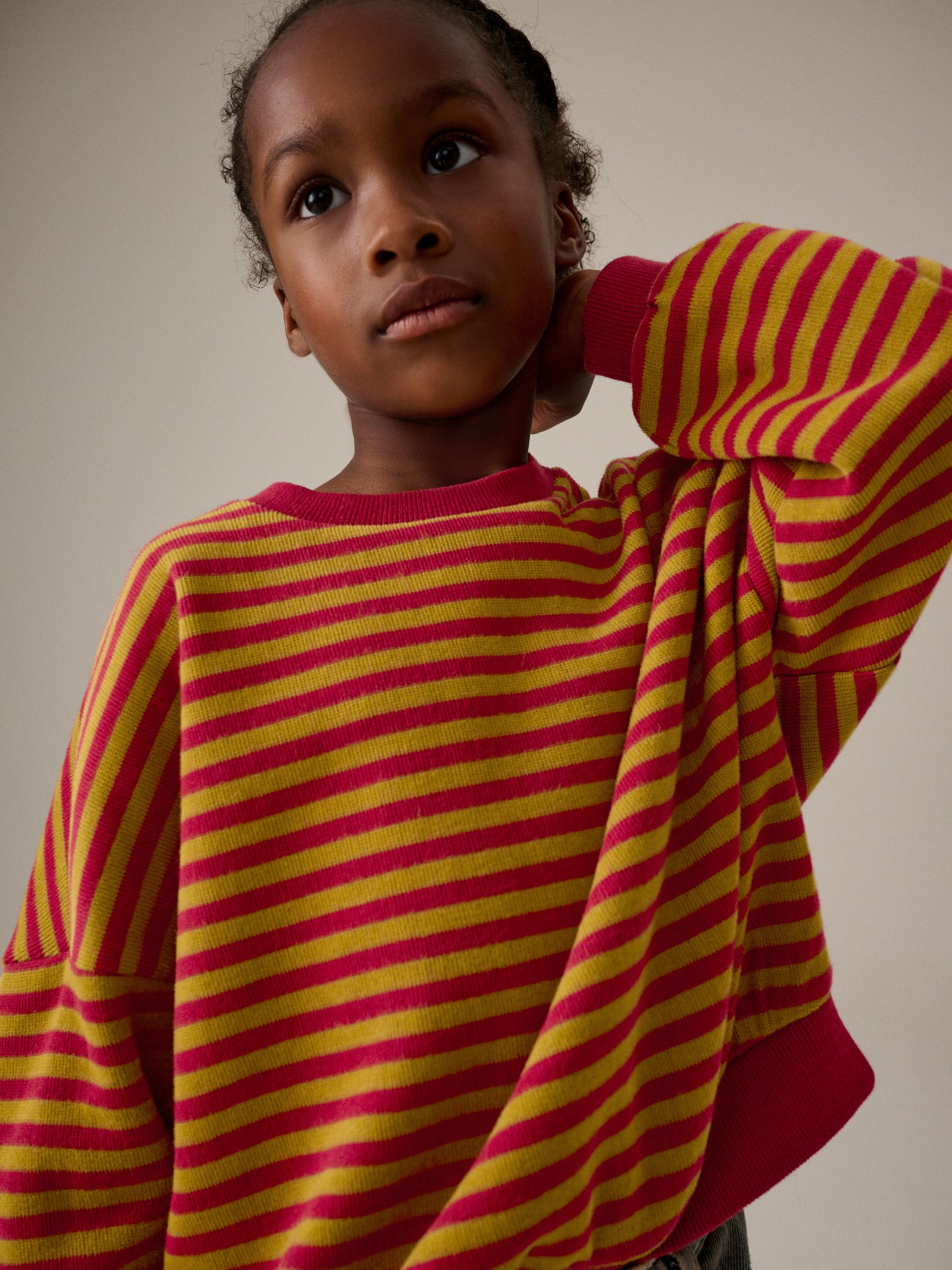 Buy Red Green Stripe Oversized Cosy Rib Sweatshirt 3 16yrs from Next Luxembourg