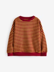 Red/Green Stripe Oversized Cosy Rib Sweatshirt (3-16yrs) - Image 5 of 8