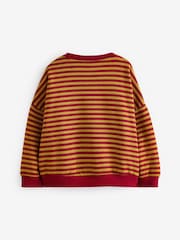 Red/Green Stripe Oversized Cosy Rib Sweatshirt (3-16yrs) - Image 6 of 8