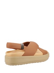 Crocs Brown Brooklyn Luxe Cross Strap Sandals - Image 2 of 4