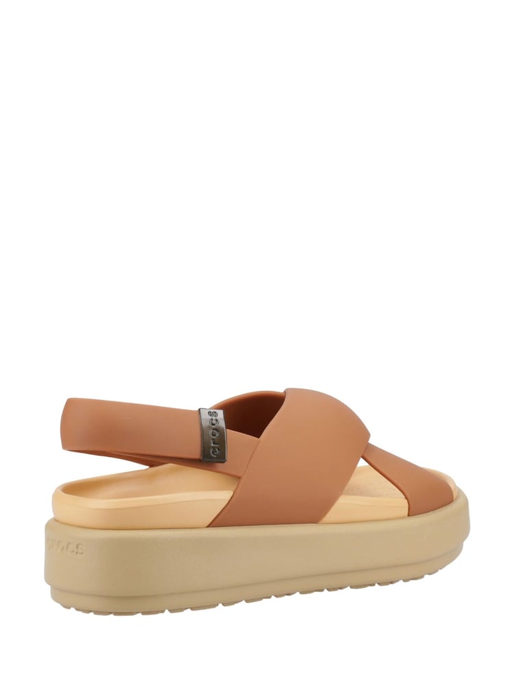 Crocs Brown Brooklyn Luxe Cross Strap Sandals - Image 2 of 4