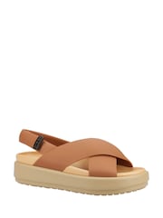 Crocs Brown Brooklyn Luxe Cross Strap Sandals - Image 3 of 4