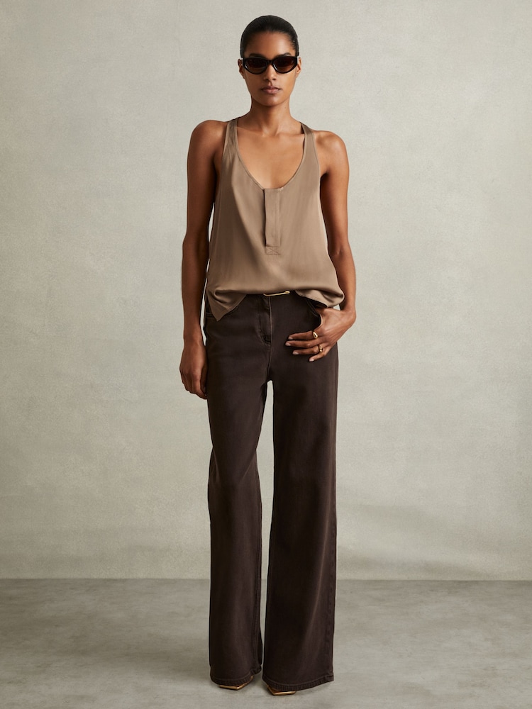 Reiss Taupe Frankie Scoop Neck Vest - Image 1 of 5