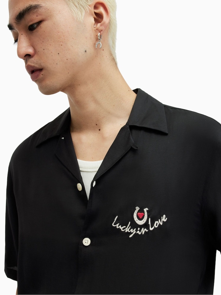 AllSaints Black Chanceux Shirt - Image 5 of 7