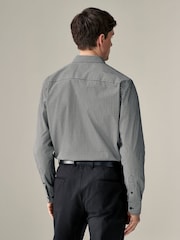 Black Geometric Link Print Regular Fit 100% Cotton Single Cuff Formal Shirt - Image 2 of 3