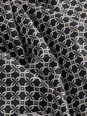 Black Geometric Link Print Regular Fit 100% Cotton Single Cuff Formal Shirt - Image 7 of 7