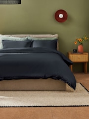 MADE.COM Charcoal Grey Cosy Washed Cotton Duvet Cover and Pillowcase Set - Image 1 of 3