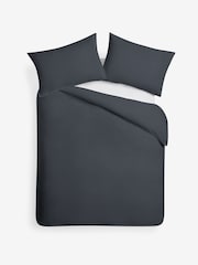 MADE.COM Charcoal Grey Cosy Washed Cotton Duvet Cover and Pillowcase Set - Image 3 of 3