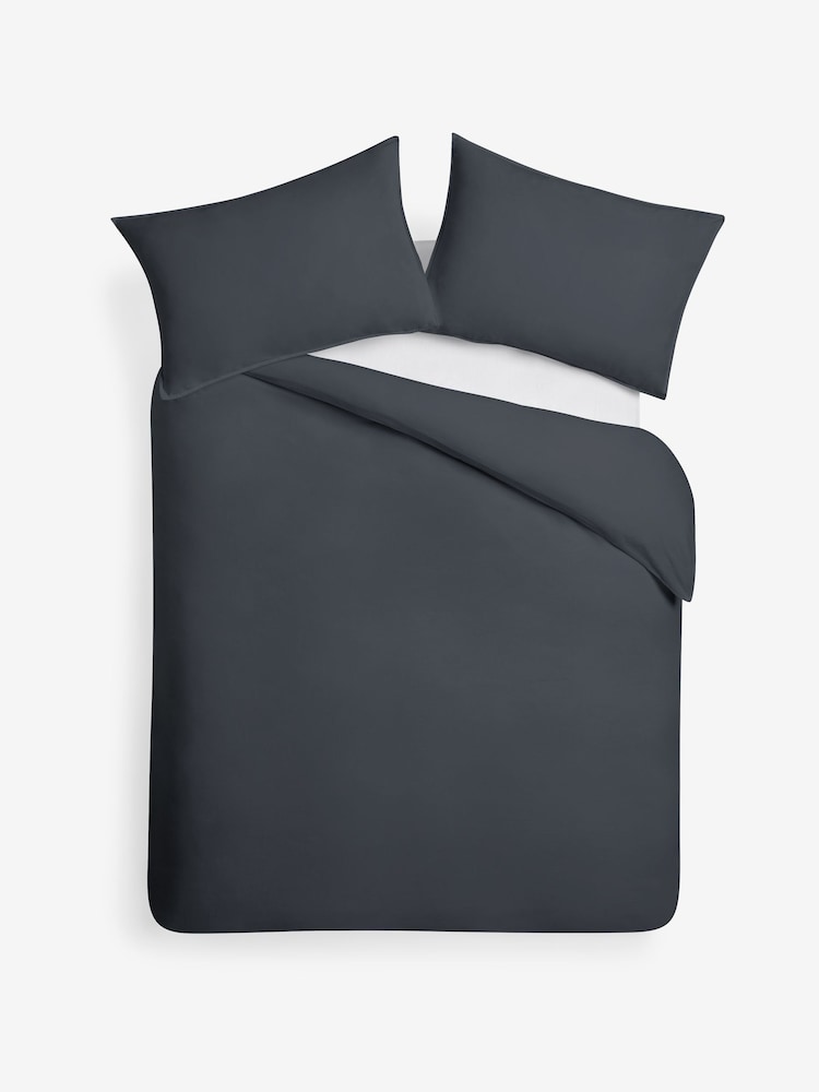 MADE.COM Charcoal Grey Cosy Washed Cotton Duvet Cover and Pillowcase Set - Image 3 of 3