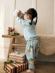 Синий - Bluey 100% Хлопок Лицензия Рождество Пижама (12месяцев-10лет) - Image 3 of 9