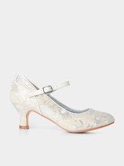 Joe Browns Silver Shimmery Jacquard Mary Janes Shoes - Image 1 of 5