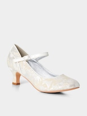 Joe Browns Silver Shimmery Jacquard Mary Janes Shoes - Image 2 of 5