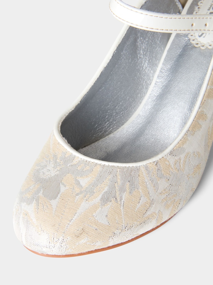 Joe Browns Silver Shimmery Jacquard Mary Janes Shoes - Image 5 of 5 Joe Browns Silver Shimmery Jacquard Mary Janes Shoes - Image 5 of 5