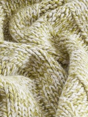 Green Nautral Twist High Neck Sleeveless Chunky Knitted Jumper Vest Top With Wool - Image 6 of 7