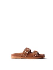 Mint Velvet Brown Leather Sandals - Image 1 of 4