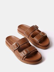 Mint Velvet Brown Leather Sandals - Image 2 of 4