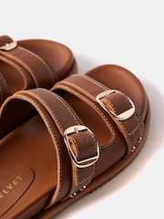 Mint Velvet Brown Leather Sandals - Image 3 of 4
