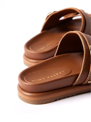 Mint Velvet Brown Leather Sandals - Image 4 of 4