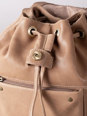 Lakeland Leather Taupe Harstone Backpack - Image 6 of 7