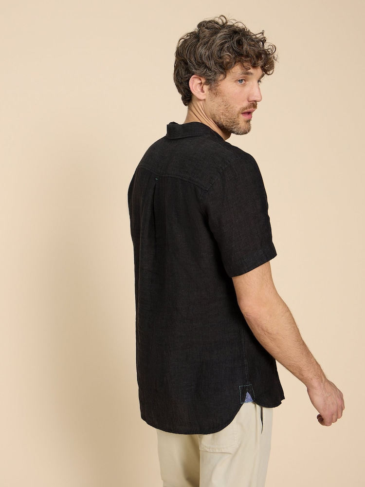 White Stuff Black Pembroke Short Sleeve 100% Linen Shirt - Image 2 of 7 White Stuff Black Pembroke Short Sleeve 100% Linen Shirt - Image 2 of 7