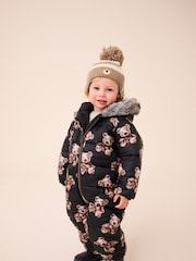 Neutral Stripe Bear Pom Hat (3mths-10yrs) - Image 3 of 6