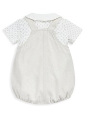 Mamas & Papas x Laura Ashley Cream Nutmeg 100% Cotton Print Shirt And Dungaree Set 2 Piece - Image 2 of 5